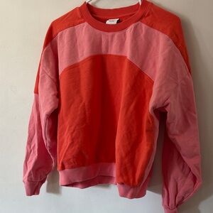 Outdoor Voices Orange and Pink Sweatshirt - large - 100% organic cotton